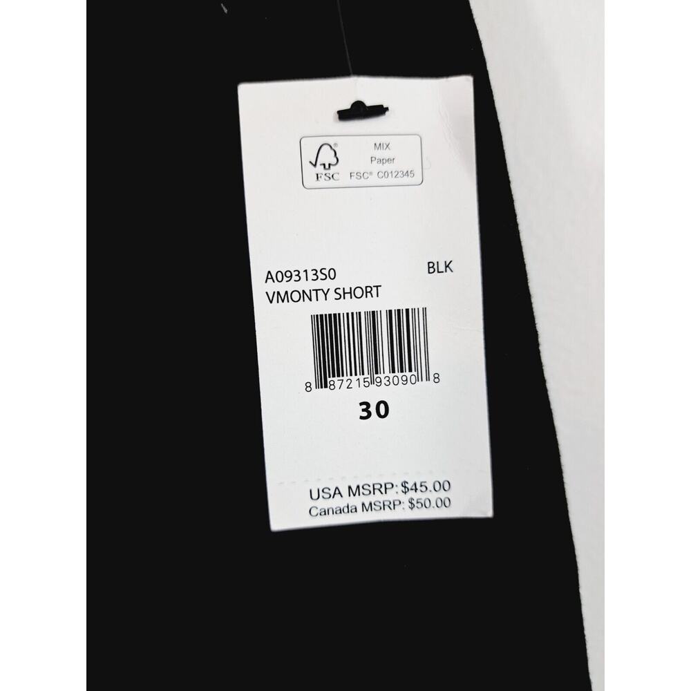 NWT $50 Volcom VMonty Black Straight Chino Stretch Shorts Golf Travel Size 30 - Picture 4 of 6